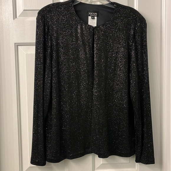 Xscape Jackets & Coats Vintage Black Sparkly Jacket Poshmark